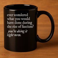 stop the rise of fascism leftist 11oz C Handle Ceramic Mug
