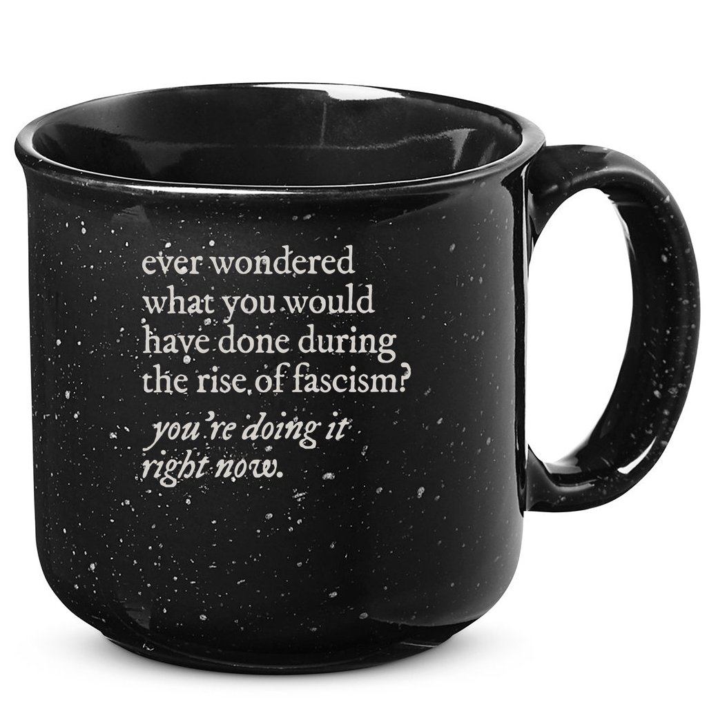 stop the rise of fascism leftist 15oz Campfire Ceramic Mug