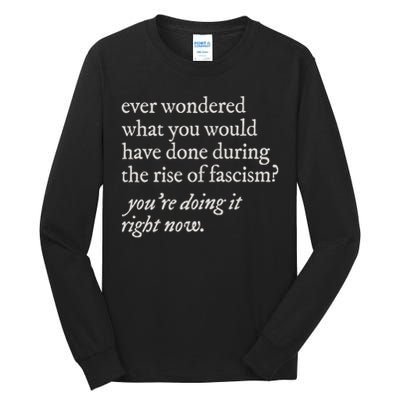stop the rise of fascism leftist Tall Long Sleeve T-Shirt