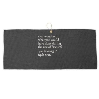 stop the rise of fascism leftist Large Microfiber Waffle Golf Towel