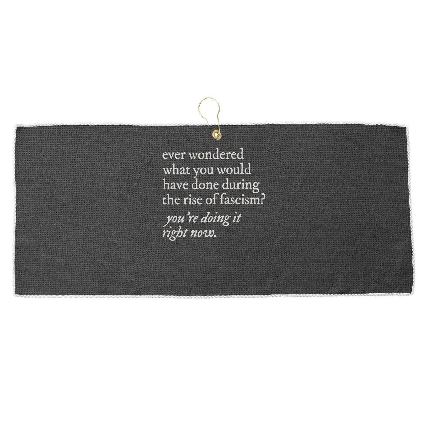 stop the rise of fascism leftist Large Microfiber Waffle Golf Towel