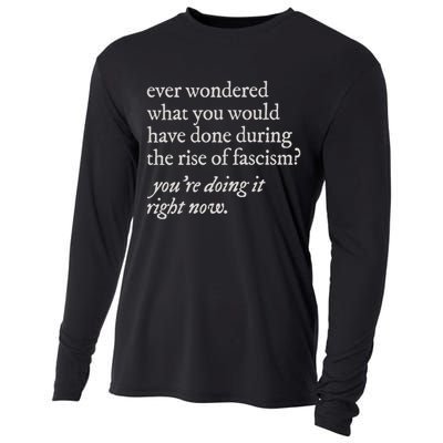 stop the rise of fascism leftist Cooling Performance Long Sleeve Crew