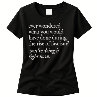 stop the rise of fascism leftist Womens T-Shirt