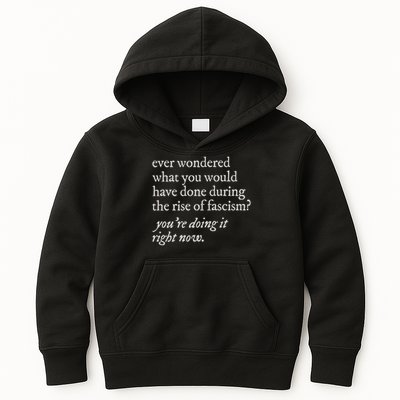 stop the rise of fascism leftist Kids Hoodie