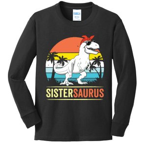 Sistersaurus T Rex Dinosaur Sister Saurus Family Matching Kids Long Sleeve Shirt