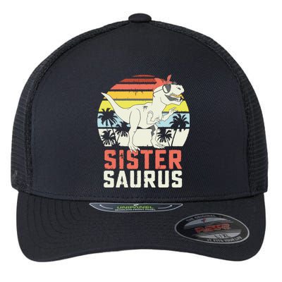 Sistersaurus T Rex Dinosaur Sister Saurus Family Matching Flexfit Unipanel Trucker Cap