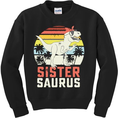 Sistersaurus T Rex Dinosaur Sister Saurus Family Matching Kids Sweatshirt