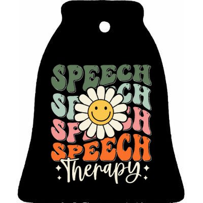 Speech Therapy Retro Speech Language Pathologist Therapist Ceramic Bell Ornament