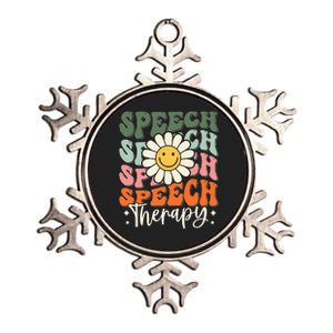 Speech Therapy Retro Speech Language Pathologist Therapist Metallic Star Ornament