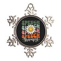 Speech Therapy Retro Speech Language Pathologist Therapist Metallic Star Ornament