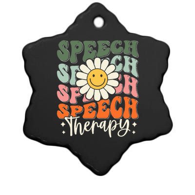 Speech Therapy Retro Speech Language Pathologist Therapist Ceramic Star Ornament