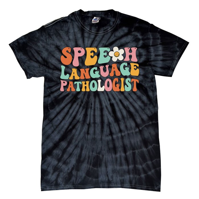 Speech Therapy Retro Groovy Speech Language Pathologist SLP Tie-Dye T-Shirt