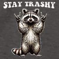 Stay Trashy Raccoon Rockin Hand Sign Vector Backpack