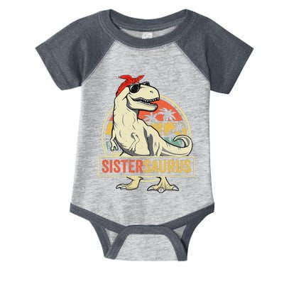 Sistersaurus T Rex Dinosaur Sister Saurus Family Matching Infant Baby Jersey Bodysuit