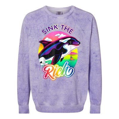 Sink The Rich Gladys The Yacht Sinking Orca Colorblast Crewneck Sweatshirt