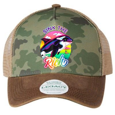 Sink The Rich Gladys The Yacht Sinking Orca Legacy Tie Dye Trucker Hat