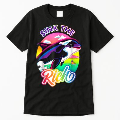 Sink The Rich Gladys The Yacht Sinking Orca Tall T-Shirt