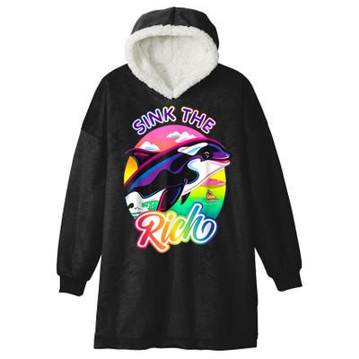 Sink The Rich Gladys The Yacht Sinking Orca Hooded Wearable Blanket