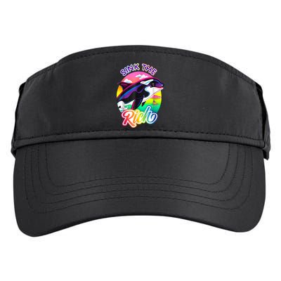 Sink The Rich Gladys The Yacht Sinking Orca Adult Drive Performance Visor