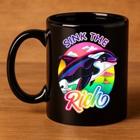 Sink The Rich Gladys The Yacht Sinking Orca 11oz C Handle Ceramic Mug
