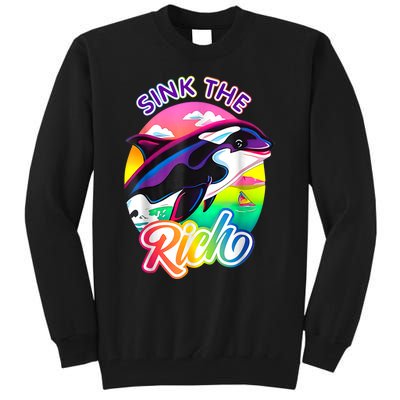 Sink The Rich Gladys The Yacht Sinking Orca Tall Sweatshirt