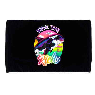 Sink The Rich Gladys The Yacht Sinking Orca Microfiber Hand Towel