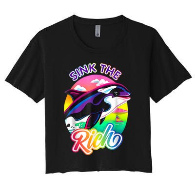 Sink The Rich Gladys The Yacht Sinking Orca Crop Top
