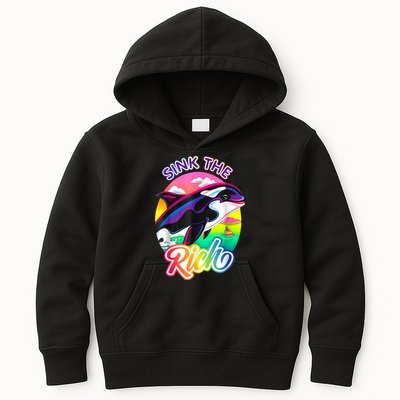Sink The Rich Gladys The Yacht Sinking Orca Kids Hoodie