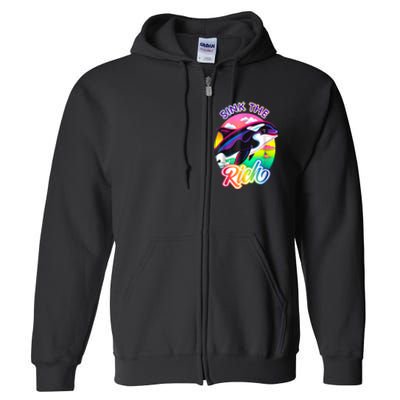 Sink The Rich Gladys The Yacht Sinking Orca Full Zip Hoodie