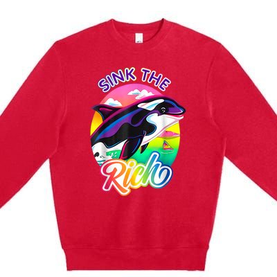 Sink The Rich Gladys The Yacht Sinking Orca Premium Crewneck Sweatshirt