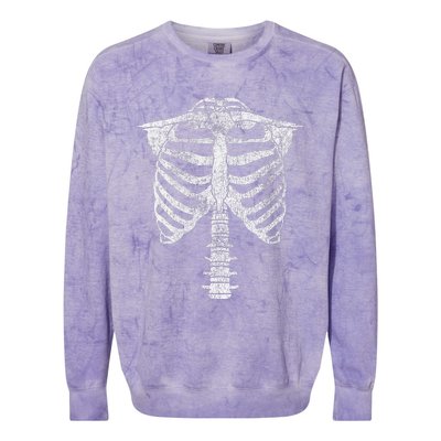 Skeleton Torso Rib Cage Halloween Colorblast Crewneck Sweatshirt