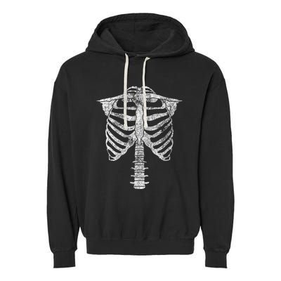 Skeleton Torso Rib Cage Halloween Garment-Dyed Fleece Hoodie