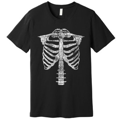 Skeleton Torso Rib Cage Halloween Premium T-Shirt