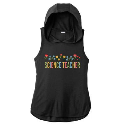 Science Teacher Retro Wildflowers Back To School Gift Ladies PosiCharge Tri-Blend Wicking Draft Hoodie Tank