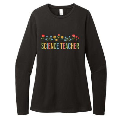 Science Teacher Retro Wildflowers Back To School Gift Womens CVC Long Sleeve Shirt