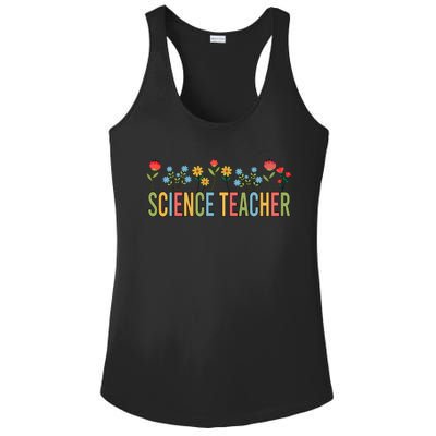 Science Teacher Retro Wildflowers Back To School Gift Ladies PosiCharge Competitor Racerback Tank