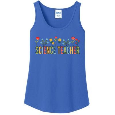 Science Teacher Retro Wildflowers Back To School Gift Ladies Essential Tank