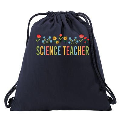 Science Teacher Retro Wildflowers Back To School Gift Drawstring Bag