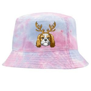 Shih Tzu Reindeer Antlers Christmas Shih Tzu Gift Tie-Dyed Bucket Hat