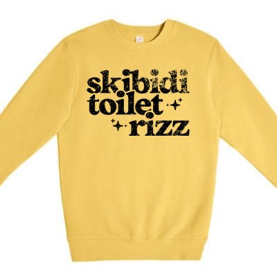 Skibidi Toilet Rizz Funny Meme Premium Crewneck Sweatshirt