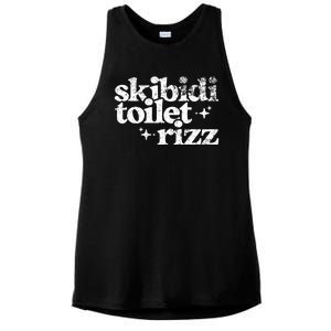 Skibidi Toilet Rizz Funny Meme Ladies PosiCharge Tri-Blend Wicking Tank