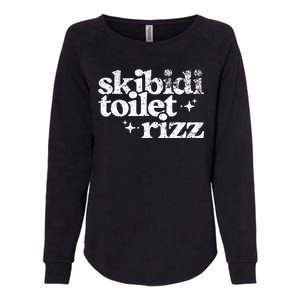 Skibidi Toilet Rizz Funny Meme Womens California Wash Sweatshirt