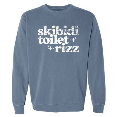 Skibidi Toilet Rizz Funny Meme Garment-Dyed Sweatshirt