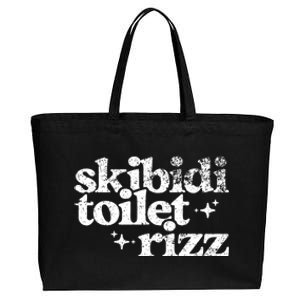 Skibidi Toilet Rizz Funny Meme Cotton Canvas Jumbo Tote