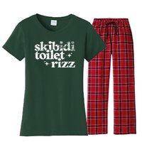 Skibidi Toilet Rizz Funny Meme Women's Flannel Pajama Set