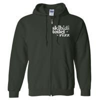 Skibidi Toilet Rizz Funny Meme Full Zip Hoodie