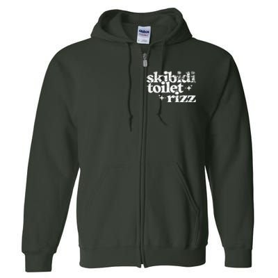 Skibidi Toilet Rizz Funny Meme Full Zip Hoodie