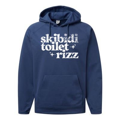 Skibidi Toilet Rizz Funny Meme Performance Fleece Hoodie