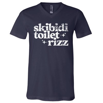 Skibidi Toilet Rizz Funny Meme V-Neck T-Shirt