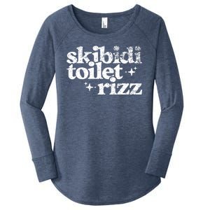 Skibidi Toilet Rizz Funny Meme Women's Perfect Tri Tunic Long Sleeve Shirt